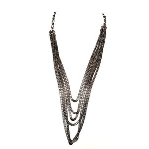 Multi  Layered Metal Chain Linked Necklace
